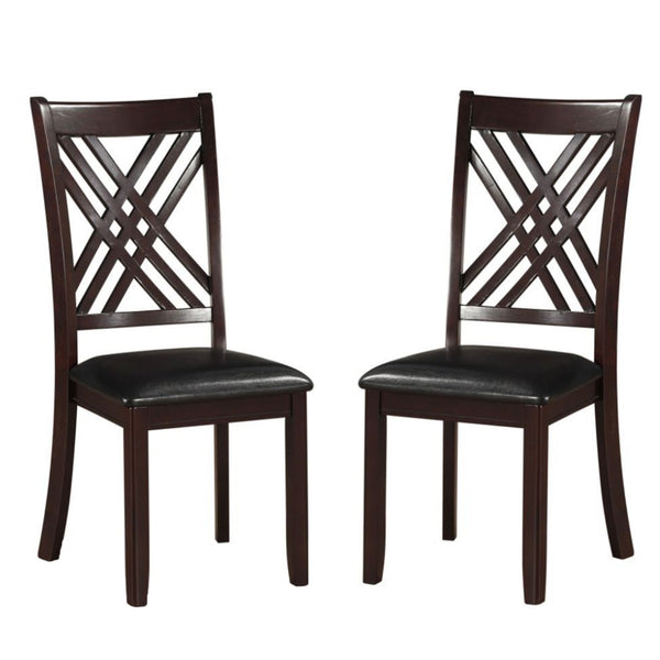 English Elm Set Of 2 Contemporary Armless Side Chairs With Luxurious Pu Seats And Elegant Espresso Finish B016P314618-GIGA