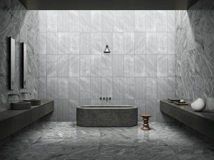 English Elm 12*24 Carrara Gray Marble - Textured 3D Fluted Natural Stone For Elegant Wall Installations, 4 Pcs W1696104354
