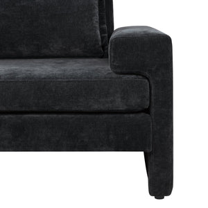English Elm Christopher Knight Home® - Chenille Oversized Armchair with Thick Cushion and Wide Armrests, Ergonomic Back for Cozy Living Spaces Black N763P314419B
