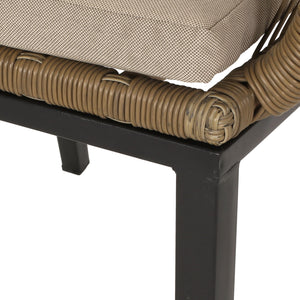 English Elm Christopher Knight Home® - RUSSELL Wicker Dining Chair in Brown-Beige with Water-Resistant Cushions, Durable Modern Outdoor Style 70833.00LBRN