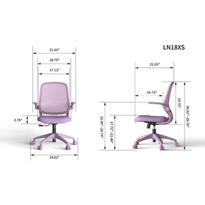 English Elm Ergonomic Mesh Back Task Chair with Flip Armrests High Density Foam Seat 500lb Capacity Purple W5280P464446