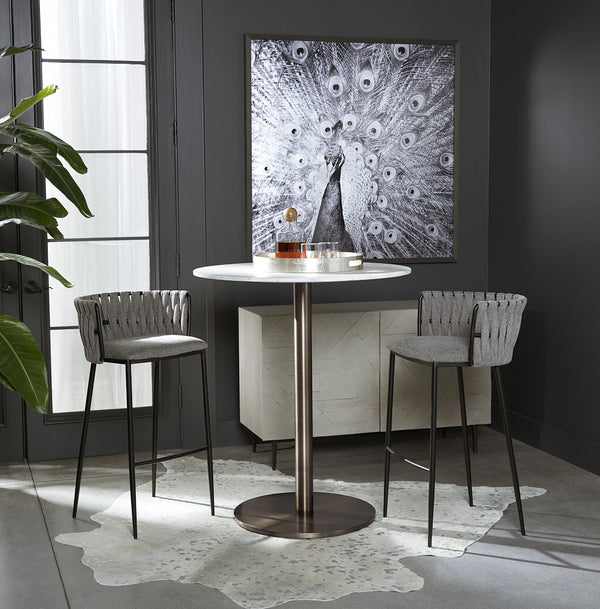 Sunpan COURTSHIP - 48" Charcoal Framed Peacock Art - Luxe Vintage Elegance for Living Spaces & Offices A0261
