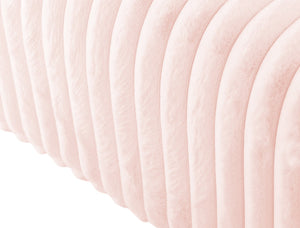 English Elm Ottoman Corduroy Storage Bench with Arch Hideaway Cat Nest, Plush Rabbit Feet, Versatile Seating Pink W1825P254871