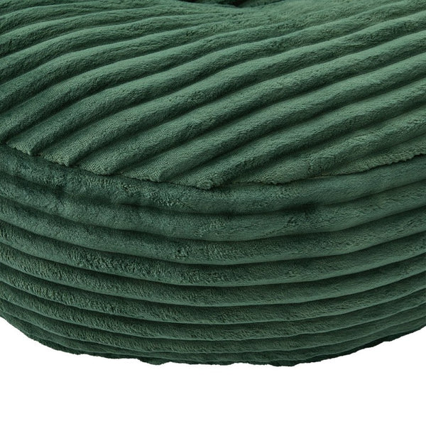 English Elm Bean Bag Sofa Oversized Corduroy Floor Lounge Chair with Armrests Pillows Foam Fill Emerald W395P426813