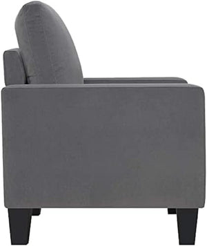 English Elm 1pc Mid-century Modern Accent Chair Microfiber Upholstery Tapered Legs Cozy Seating Gray B011P201583