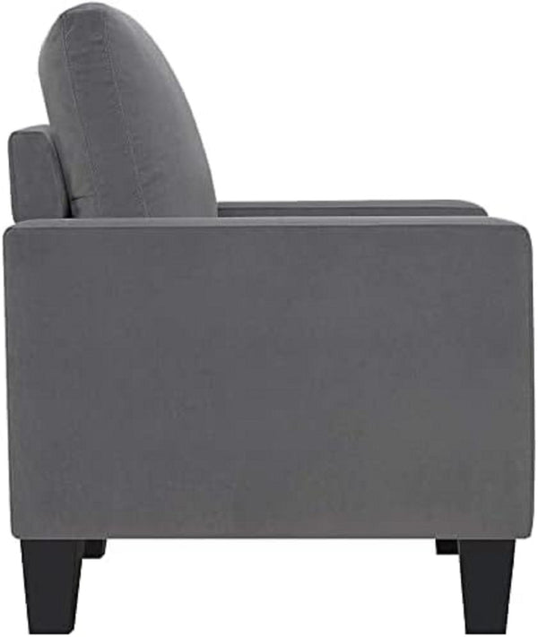 English Elm 1pc Mid-century Modern Accent Chair Microfiber Upholstery Tapered Legs Cozy Seating Gray B011P201583