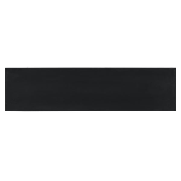 English Elm TREXM 4-Door Large Storage Buffet Cabinet with Glass Doors, Adjustable Shelves and Cable Port Black N715P247544B