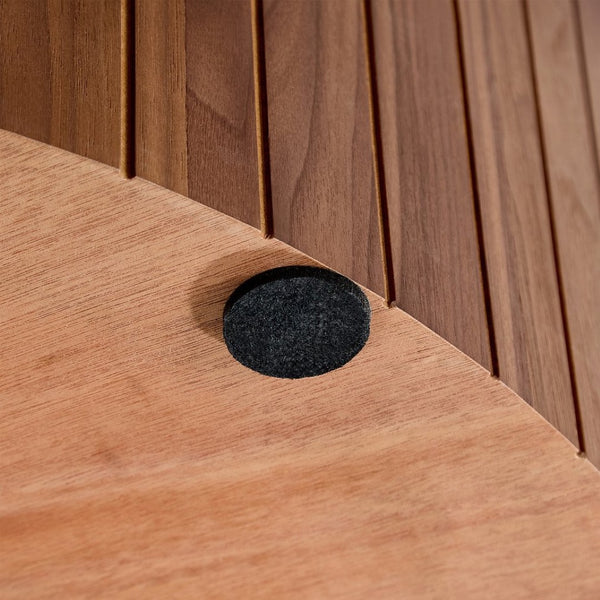 English Elm Round Wood Grain Coffee Table with Rotating Top and Hidden Storage for Modern Living Walnut W2085P399013