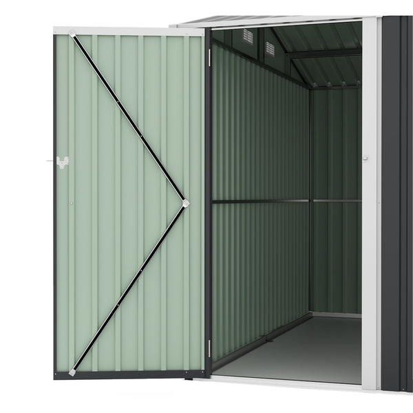 English Elm Campcraft Metal Storage Shed 10x14 Ft with Lockable Doors Vented Sloped Roof Backyard W1598S00035