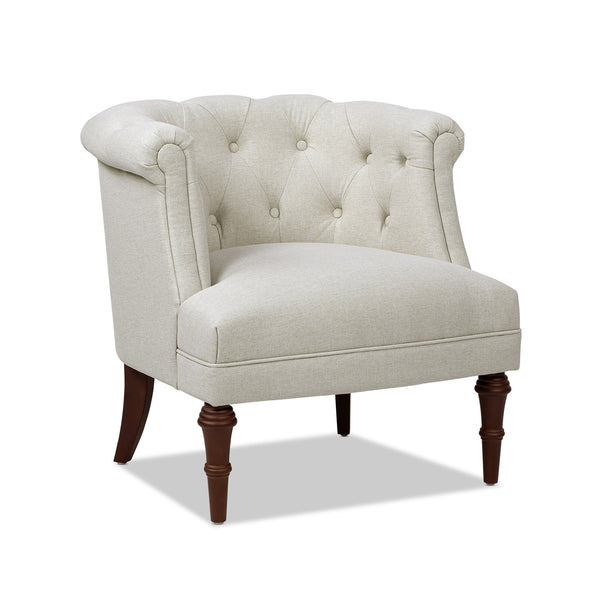 English Elm Jennifer Taylor Home - Katherine Tufted Accent Chair Sand Beige Polyester - Handcrafted Barrel Back, High-Density Foam Comfort B2719P364404