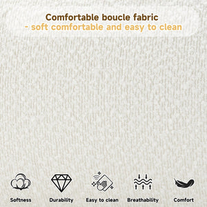 English Elm Christopher Knight Home® - Cream Fabric Upholstered Bed with Curved Headboard, Granular Texture, 800lb Capacity, Modern King Comfort N769P348028W