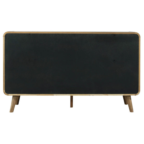English Elm Winston Six Drawer Mid-century Dresser with Walnut Veneer Finish and Tapered Legs Light Ash B062P451714