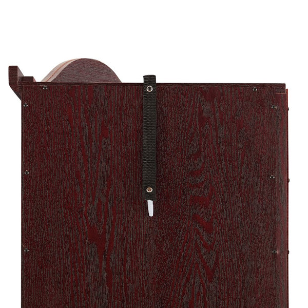 English Elm Lighted Corner Curio Cabinet With Adjustable Shelves, Carved Cherry Finish, Ideal For Home Display W1758P300127