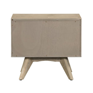 English Elm Baly Acacia Wood Two Drawer Nightstand Mid Century Legs Soft Close Bedroom B2736P464866