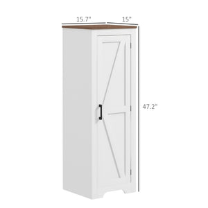English Elm Living Room Barn Door Accent Cabinet Rustic Farmhouse Freestanding Narrow Storage Unit T3971P469757