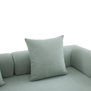 English Elm UNITED modular foldable sofa with metal frame, corduroy upholstery, side pocket & quick assembly convenience Mint Blue W1568P375643