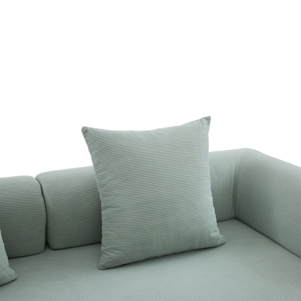 English Elm UNITED modular foldable sofa with metal frame, corduroy upholstery, side pocket & quick assembly convenience Mint Blue W1568P375643