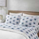 Madison Park Essentials 200 Thread Count Printed Cotton Coastal Sheet Set MPE20-1042 Blue Palmetto