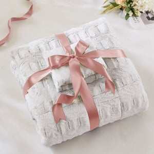 JLA Home Madison Park - Back Plush Reversible Long Faux Fur Comforter Mini Set — Luxurious Hypoallergenic Cozy Bedding Pair Gray/White MP10-7237