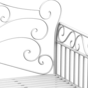 English Elm Outsunny 43" Elegant Metal Garden Bench, Durable Cream White Porch Seat For Patios, Pools, And More W2225P200872-GIGA