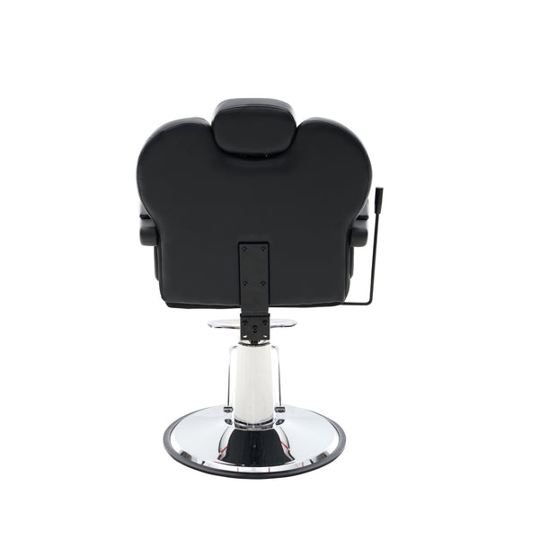 English Elm 102°-140° Heavy Duty Reclining Barber Chair with Hydraulic Pump, 360° Swivel, PU Leather, Stable Anti-Slip Base for Busy Salons and Stylists W2069P290382