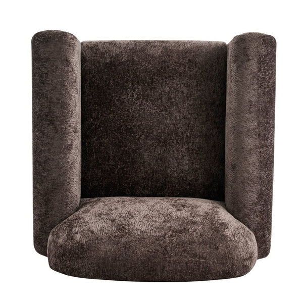 English Elm Rapallo Upholstered Accent Chair Plush Seat Modern Frame for Living Room or Entryway Dark Brown N776P381488D