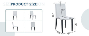 English Elm White Pu Leather Dining Chair with Ergonomic Back and Black Metal Base for Modern Interiors W1151S04615