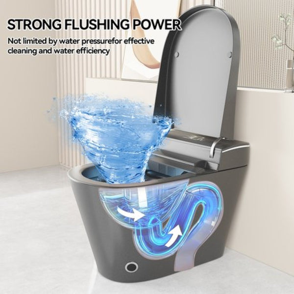 English Elm Unique Intelligent One-piece Toilet with Integrated Bidet Heated Seat and Auto Lid Grey W3133P414566