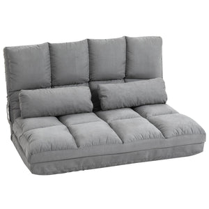 English Elm Homcom Convertible Floor Sofa Chair - Versatile Folding Couch Bed With 2 Pillows & Adjustable Comfort W2225P217476
