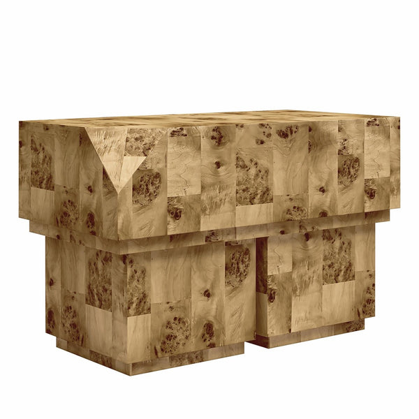 English Elm Moxie Burl Veneer 3 Piece Living Room Table Set with Stackable End Tables B2733P445246