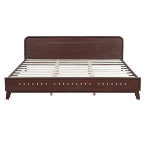 English Elm Christopher Knight Home® - Pine Solid Wood King Size Bed In Dark Walnut – Durable, Stylish, No Box Spring Needed, Easy Assembly N770P291026W_N770P291027W