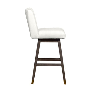 English Elm Isabella Swivel Barstool Rubberwood Frame Pearl Upholstered Seat for Kitchen Islands B2736P464897