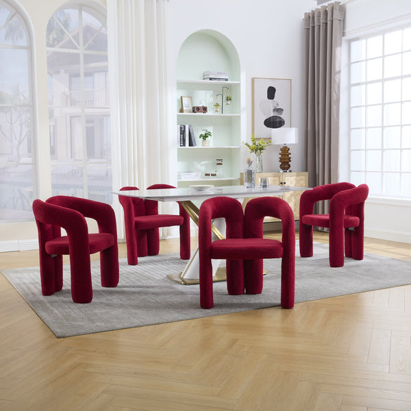 English Elm Contemporary Velvet Upholstered Barrel Accent Chair Set of 2 with Foam Seat, Steel Frame, Plush Upholstery Red W395P224755