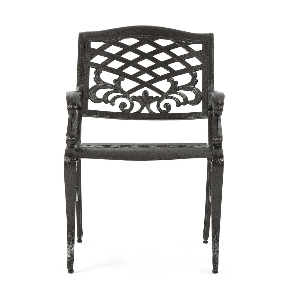 English Elm Christopher Knight Home® - CHAIR Bronze Aluminum Seat Panel 54589.00BZE Part Only – Traditional Scroll Lattice Floral Design, Rust-Resistant, 26.3"W N776P215530X