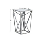 Madison Park Zee Transitional Angular Mirror Accent Table MP120-0220 Silver