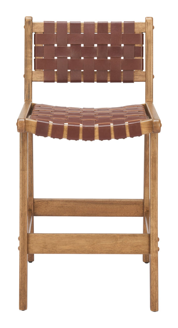 Feder Dining Chair Brown - Modern Leather Elegance with Rubberwood for Stylish Interior Enhancements