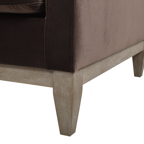 English Elm Jennifer Taylor Home - Knox 36" Modern Farmhouse Arm Chair - Luxurious Deep Brown Velvet For Stylish Comfort & Durability B2719P238326