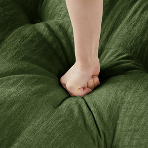English Elm 107" U Shaped Chenille Sectional Cloud Sofa with Ottomans Deep Seat Modular Living Room Green W714S01730