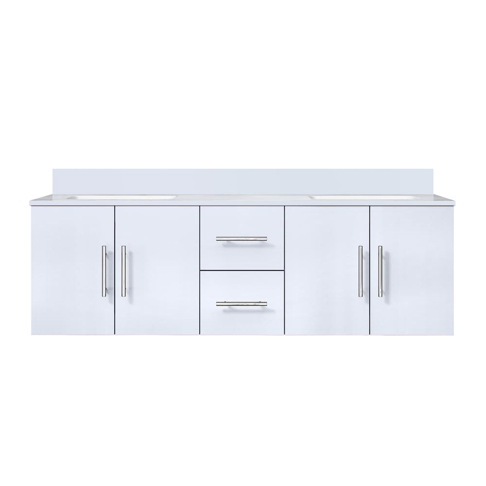 English Elm Glossy 60" Double Bath Vanity with Cultured Marble Top, Solid Wood Frame, Soft-Close Drawers, Ample Storage B2731P258688