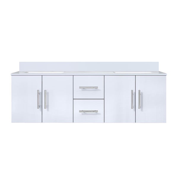 English Elm Glossy 60" Double Bath Vanity with Cultured Marble Top, Solid Wood Frame, Soft-Close Drawers, Ample Storage B2731P258688
