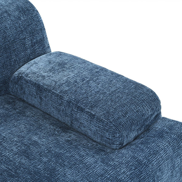 English Elm U_Style Modern Large L-Shape Modular Sectional Sofa with Foam+Pocket Spring Comfort, 3-Seater Lounge Blue WY000416AAC