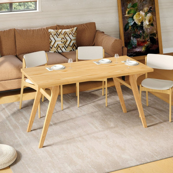 English Elm Transformer Solid Wood Convertible Table Adjustable Height Expandable Top for Small Spaces Natural N735P406282N