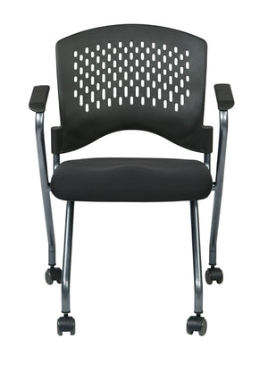 OSP Home Furnishings Soft-flex Frame Folding Visitor Chair with Ventilated Back for Office Reception Coal 84330-30