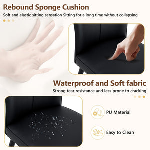 English Elm Table Set: Modern Walnut Grain Dining Table With 8 Black Pu Chairs For Stylish Comfort & Storage W1151S04287-GIGA