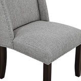 English Elm Zoii Grey Upholstered Dining Chair With Nailhead Trim