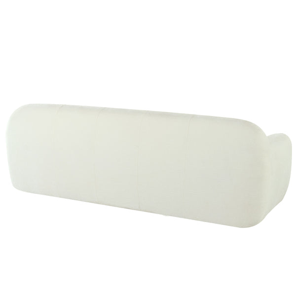 English Elm U_Style 85.8" Chenille 3-Seater Sofa with Tufted Cushions, Pocket Springs, Plush Sponge Comfort, 900lb Capacity Beige N711P281401A