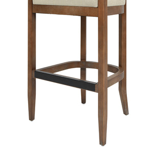 English Elm Jennifer Taylor Home - Americana Mid-Century Modern 30.5" Cane Back Bar Stool with Solid Oak Frame, Handmade Craftsmanship Beige B2719P296894