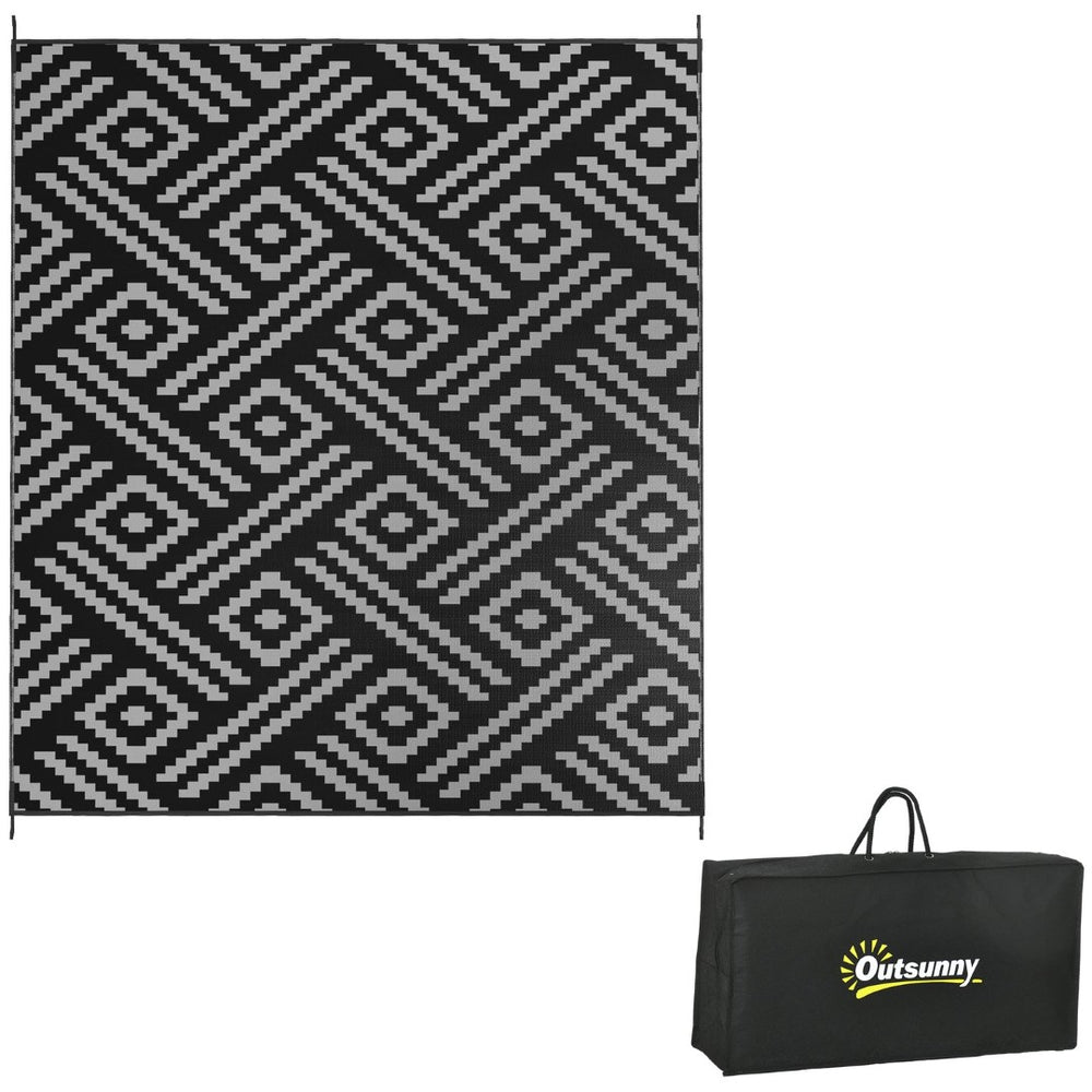 English Elm Outsunny Reversible Polypropylene Outdoor Rug Waterproof Geometric Patio Camping Mat W2225P174548