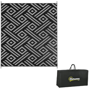English Elm Outsunny Reversible Polypropylene Outdoor Rug Waterproof Geometric Patio Camping Mat W2225P174548