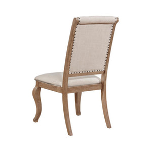 English Elm Set Of 2 Cream Upholstered Dining Chairs With Tufted Back & Nailhead Trim For Elegant Spaces B016P225438-GIGA